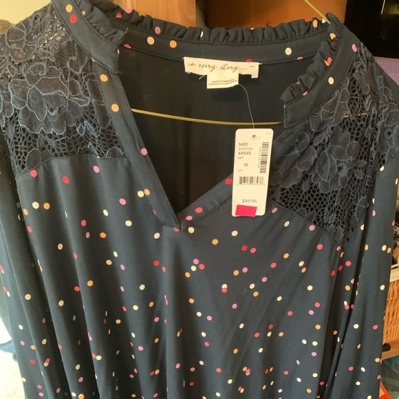 Penningtons Tops - Long sleeve polka dot blouse